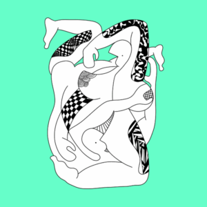 Dziwaki - "Fuzja Ciał" — nowoczesna ilustracja artystyczna